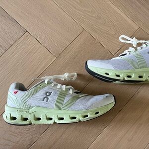 On Cloudgo Womens 10 White Meadow Gray Green Athletic Running Shoes